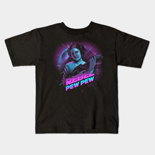 Rebel - Pew Pew Kids T-Shirt by Doomcandy